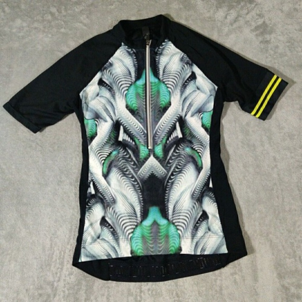 MPG‎ Cycling Jersey Women's Large Black Full Zip Relective/Grip Strip/Pockets
